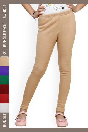 IndiWeaves Girls Pack Of 6 Ankle Length Woolen Leggings
