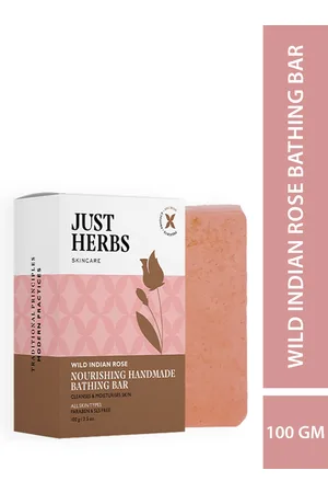 Just Herbs Just Herb Rose Handmade Bathing Bar Soap For Women And Men - 100 g