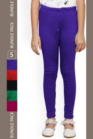 IndiWeaves Girls Pack Of 5 Ankle Length Warm Leggings