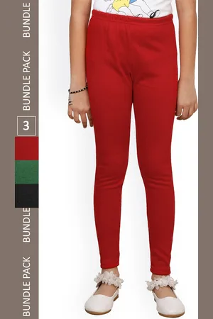 IndiWeaves Girls Pack Of 3 Ankle-Length Woollen Leggings