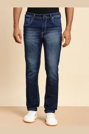 HJ HASASI Men High-Rise Clean Look Light Fade Relaxed Fit Jeans