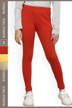 IndiWeaves Girls Pack Of 3 Ankle-Length Super Warm Wool Leggings