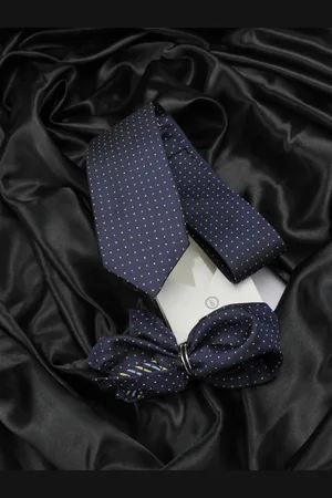 KOVOVE Men Navy Blue The Refreshing Twin Polka Dot Accessory Gift Set