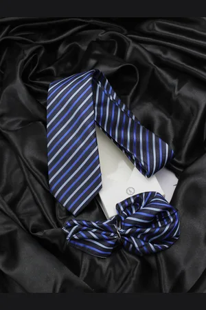 KOVOVE Men Blue & Black Striped The Arrow Accessory Gift Set