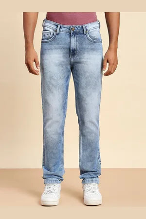 HJ HASASI Men Straight Fit High-Rise Heavy Fade Clean Look Jeans