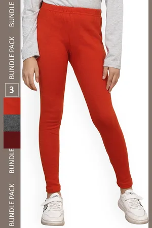IndiWeaves Girls Pack Of 3 Ankle-Length Wool Leggings