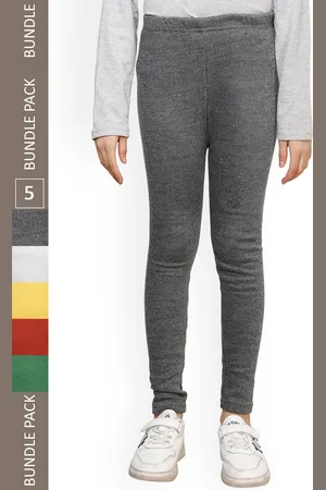 IndiWeaves Girls Pack Of 5 Wool Ankle Length Leggings