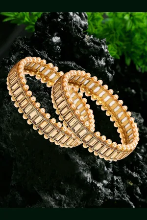YouBella Set Of 2 Gold-Plated Stone-Studded Bangles