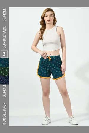 BAESD Women Pack Of 3 Printed High-Rise Cotton Hot Pants