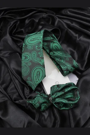 KOVOVE Men Green Woven Design Accessory Gift Set