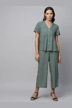 Chemistry Printed Top With Trousers