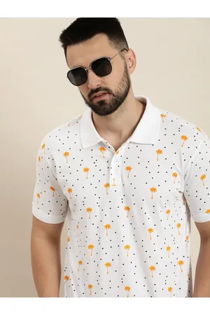 Moda Rapido Tropical Printed Polo Collar Pure Cotton T-shirt