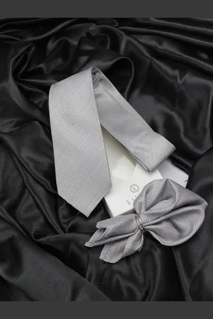 KOVOVE Men Grey Woven-Design Accessory Gift Set