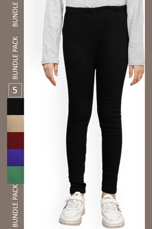 IndiWeaves Girls Pack Of 5 Wool Ankle Length Leggings