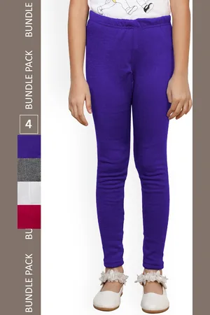 IndiWeaves Girls Pack of 4 Ankle-Length Wool Leggings