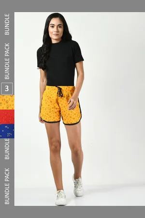 BAESD Women Pack Of 3 Floral Printed Pure Cotton Hot Pants