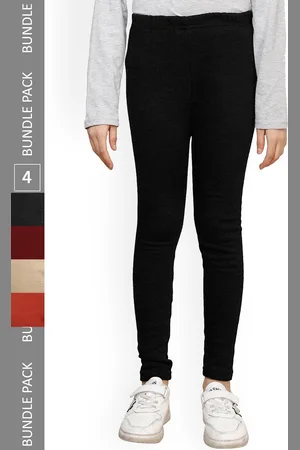 IndiWeaves Girls Pack Of 4 Woolen Ankle Length Leggings