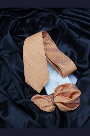 KOVOVE Men Orange Self Design Accessory Gift Set