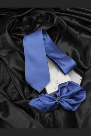 KOVOVE Blue Tie with Pocket Square