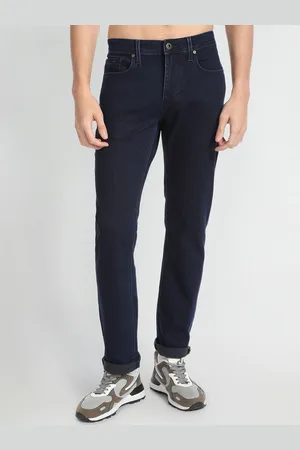 Flying Machine Men Straight Fit Mid-Rise Clean Look Cotton Stretchable Jeans