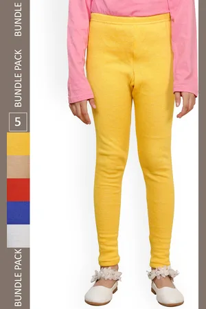 IndiWeaves Girls Pack of 5 Ankle-Length Wool Leggings