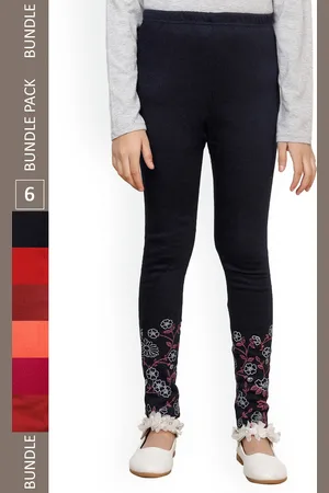 IndiWeaves Girls Pack Of 6 Printed Ankle-Length Leggings