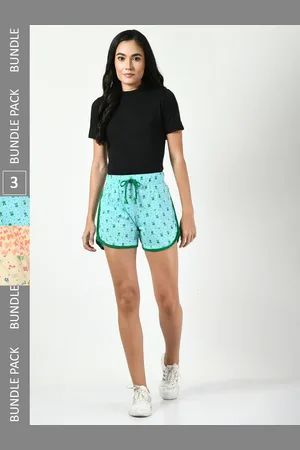 BAESD Women Pack Of 3 Floral Printed Pure Cotton Hot Pants