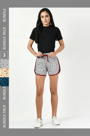 BAESD Women Pack of 3 Printed High-Rise Shorts