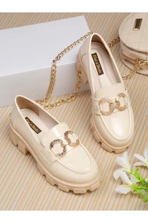 Flat n Heels Women Embellished Flatform Heel Comfort Insole Horsebit Loafers