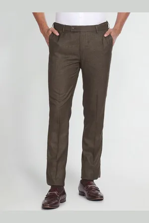 Arrow Men Patterned Dobby Regular Fit Trousers