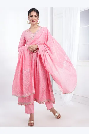Bani Women Ethnic Motifs Printed Empire Thread Work Liva Kurta With Trousers & Dupatta