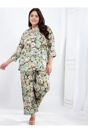 Bani Women Plus Size Floral Printed Tunic With Trouser