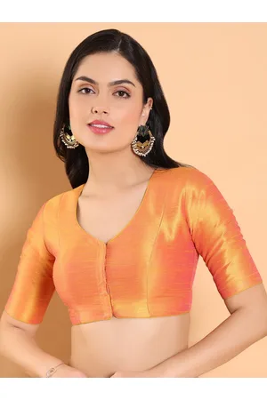 SALWAR STUDIO V-Neck Silk Saree Blouse