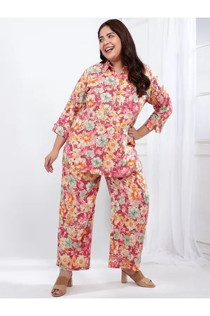 Bani Women Plus Size Floral Printed Tunic & Trouser