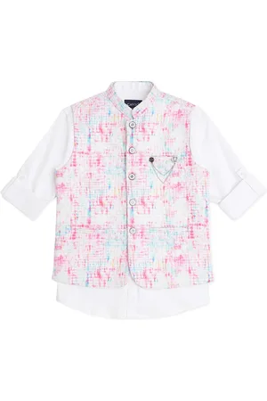 CAVIO Boys Embellished Pure Cotton Nehru Jackets