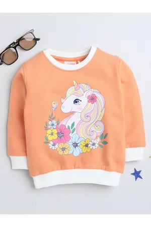 BUMZEE Girls Graphic Printed Cotton Pullover
