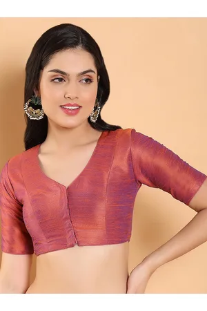 SALWAR STUDIO Raw Silk Saree Blouse