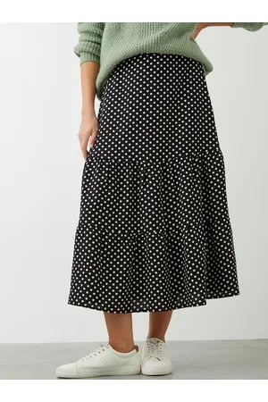 Dorothy Perkins Polka Dots Print Tiered Midi Skirt