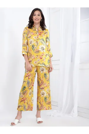 Bani Women Floral Printed Shirt Collar Tunic With Trouser