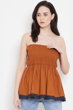 BAESD Strapless Cotton Empire Longline Top