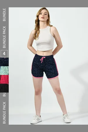 BAESD Women Pack Of 4 Conversational Printed High-Rise Pure Cotton Hot Pants