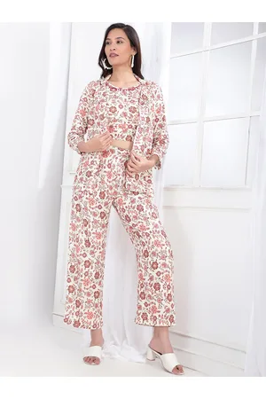 Bani Women Bani Floral Printed Crop Top & Trouser & Shrug