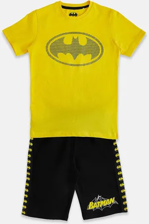 Pantaloons Boys Pure Cotton Bat-Man Printed T-shirt With Shorts