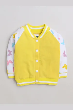 BUMZEE Girls Printed Lightweight Cotton Varsity Jacket
