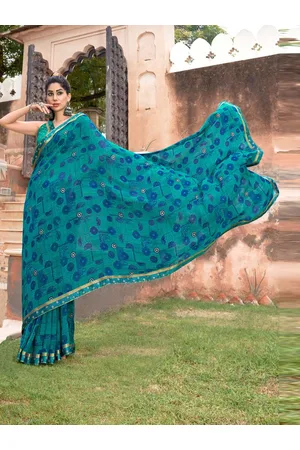 Mitera Ethnic Motifs Printed Pure Georgette Saree