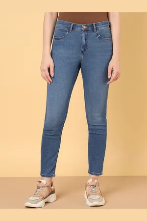 Wrangler Women Skinny Fit High-Rise Clean Look Light Fade Jeans