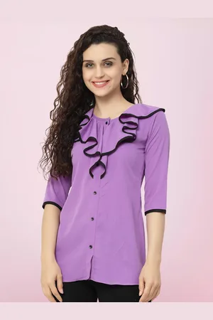 BAESD Ruffled Shirt Style Top