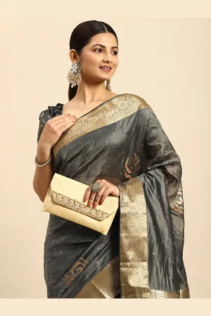 Mitera Embellished Sequinned Pure Silk Saree