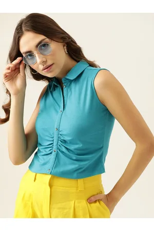 DressBerry Women Teal Green Solid Top