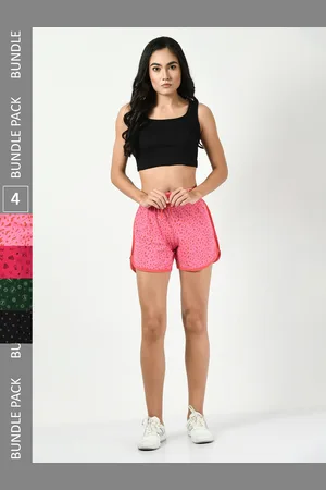 BAESD Women Pack Of 4 Conversational Printed Pure Cotton Shorts
